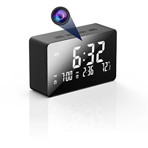 XWEIR Hidden Camera Clock, WiFi Spy Camera 1080p Wireless Nanny