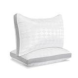 Beckham Hotel Collection Gusset Gel Pillow (2-Pack) - Diamond Embossed Luxury Gel Pillow - Hypoallergenic & Dust Mite Resistant - Queen