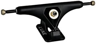 Luxe Lite 180mm Longboard Trucks | Hollow Kingpin For Lightweight Design | Reverse Kingpin Increases Stability | Downhill and Freeride Riding | Set of Two Skateboard Trucks (Matte Black)
