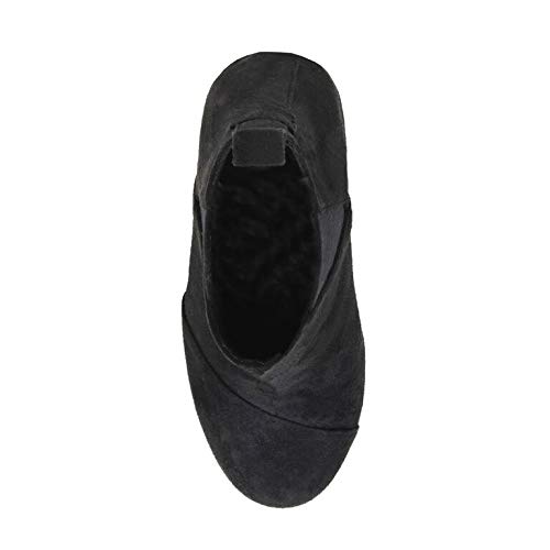 Dunes Women's Zoey wedge bootie +Wide Width available, BLACK, 8.5