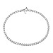 Amberta 925 Sterling Silver 2.3 mm Heart Chain Bracelet Length 8