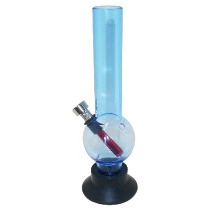 Metier Moksha Bongs 8 inch Transparent Sky Blue Acrylic Mini Smoking Bong.Pipe Dia 3.0cm (Transparent Sky Blue)