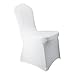 WELMATCH White Stretch Spandex Chair Covers Wedding Universal - 100 Pcs Banquet Wedding Party Dining Decoration Scuba Elastic Chair Covers (White, 100)