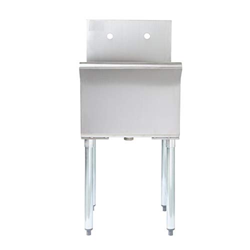Commercial Stainless Steel One 1 Compartment Kitchen and Utility Budget Sink with 10" Faucet (18.5" Width x 12" Length)