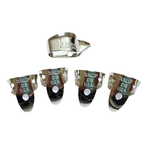 Jim Dunlop 33P.018 Nickel Silver Finger and Thumbpick Player Pack (Pack of 5)
