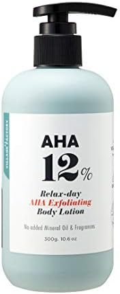 AHA 12% Body Lotion, Exfoliating & Rejuvenating Formula with 12% Glycolic Acid and Hyaluronic Acid. Unscen