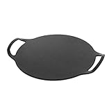 Victoria 15-Inch Cast Iron Comal Pizza Pan with 2