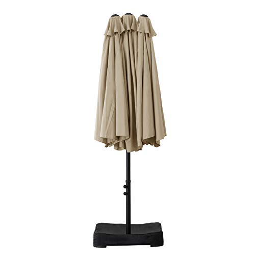 Amazon Basics Oversize Outdoor Market Patio Umbrella with Base 15 x 6