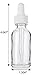 JUVITUS 1 oz / 30 ml Clear Glass Boston Round Bottle with White Dropper + Funnel (6 Pack)