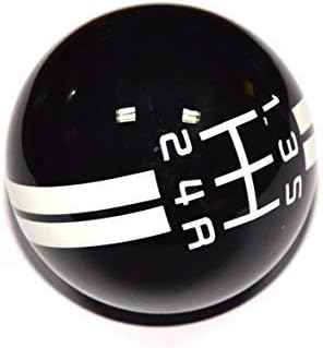 SMKJ 5 Speed Mustang White line Shift Knob Black Car Gear Stick Shift Shifter Knob Automatic Manual Shifter Knob Suitable for Most Transmission Vehicles