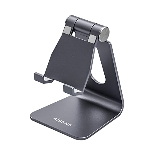 MS1PM-083 Soporte TAMAÑO M DE SOBREMESA Ajustable (1 PIVOTE) para TELEFONO/Tablet, Gris