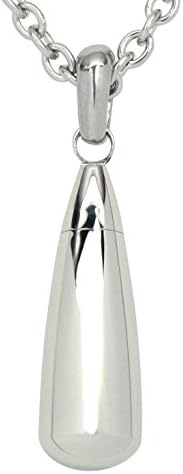 Teardrop Cremation Urn Pendant Necklace 316L Grade Stainless Steel