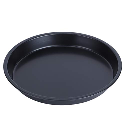 TOPINCN Pizza Pan Round Oven Tray Baking Tools Nonstick Dish Carbon Steel Pizza Baking Tray for Baking Pan Nonstick Mat Deep Pizza Pans (8 Inch)