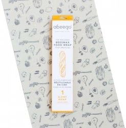 Abeego - Giant Extra Long Bee's Wax Food Storage Wrap Flat (13" x 20") with Bonus 1 Dozen Abeebits Twist Ties