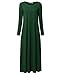 Kidsform Women Maxi Dress Long Sleeve Casual Loose Kaftan Party Long Dresses with Pockets Green 3XL