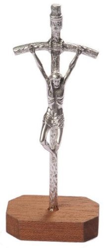 Crucifix Standing 15cms. Cross on a stand. Pope John Paul the Second