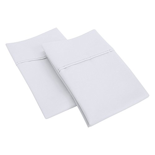 SGI bedding 1000 Thread Count 100% Egyptian Cotton Standard/Queen Pillowcase Size 20X30 White Solid (Pack of 2)