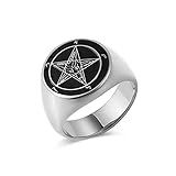HZMAN Pentagram Baphomet Satan Goat Demon Stainless