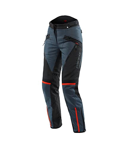 Dainese - Tempest 3 D-Dry Lady Pants, Womens Motorcycle Touring Pants, Waterproof Membrane, Removable Thermal Interior, Knee Protectors, Ebony/Black/Red Lava, 40