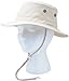 Sloggers Classic Cotton Hat with Wind Lanyard, Stone, UPF 50+ Maximum Sun Protection, Style 4471ST,Adjustable Small to Medium
