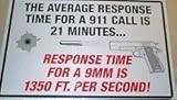 Warning 2nd Amendment Security Average Response Time Metal Sign