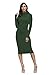 Pink Queen Womens Turtleneck Long Sleeve Knee Length Bodycon Midi Dress L Green
