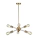Modern Sputnik Chandelier Lighting 6 Lights Italian Designed Pendant Lighting Mid-Century Ceiling Light Fixture Brushed Brass by VINLUZ