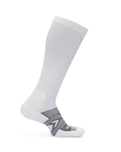 ThorlosUnisex Adult's 12 Hour Shift Thick Padded Over-The-Calf Work Socks, Black/Grey Large