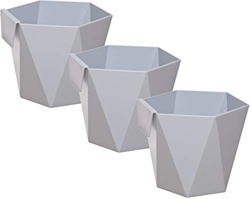 idea-station Play Blumentopf hängend 3 x 13 cm - grau - Blumentöpfe zum Aufhängen aus Plastik