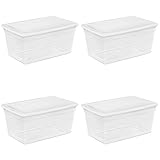 Sterilite 90 Qt Storage Box, Stackable Bin with