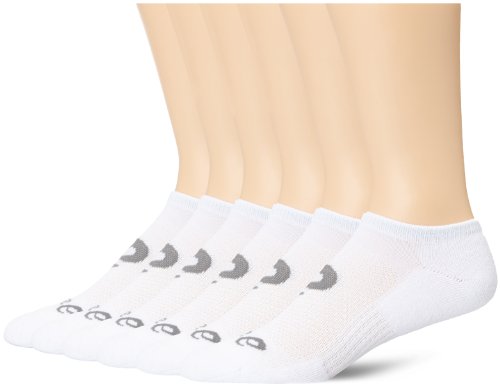 ASICS Women's Invasion No Show Sock (6 Pairs), White, Medium