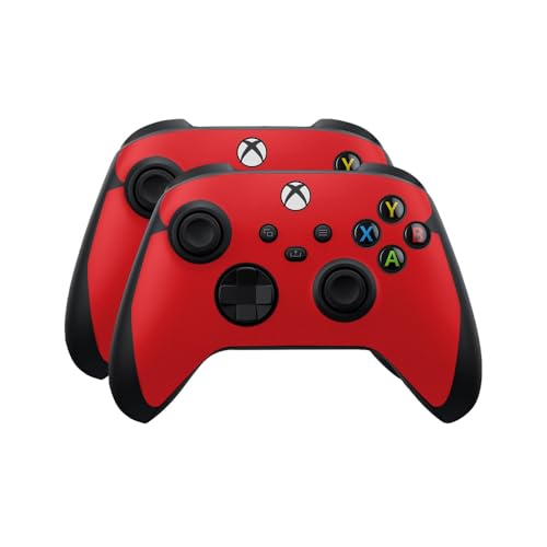 Skin Compatible with Microsoft Xbox Series X|S Controller (2 Pack) - Solid Red…