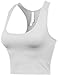 BEKDO Womens Basic Seamless Cropped Racerback Sports Tank Top-ONE Size-White