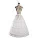 Febou Petticoat 3 Hoops White Bridal Petticoat with Tulle Netting Women Crinoline Underskirt Half Slips Hoop Skirt for Wedding Ball Gown Dress (3 Hoop-White)