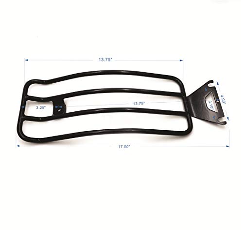 XKH- Motorcycle Black Steel Rear Shelf Fender Rack Plated Luggage Shelf 14"x6" Compatible with Harley Davidson FLHT Electra Glide FLHX Street Glide FLTR Road Glide [B01C3HZKWU] - Thumbnail 2