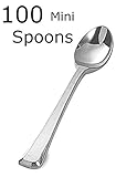 Zappy 100 Silver Plastic Mini Spoons 3.75