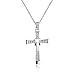 Naivo Cross Necklace 18K White Gold Plated Made with Austrian Crystal Toretto's Cross Chain Necklace Fast and Furious Inspired Religious Cross