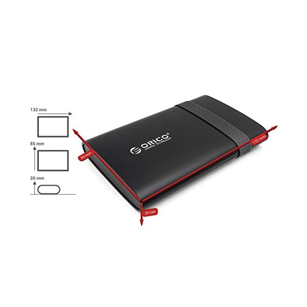 Orico 250GB Externe Festplatte 2,5 Zoll USB 3.0 Hard Drive 2538U3 tragbare Speicher extern für PC Laptop Notebook TV Fotos Computer ps4 ps5 Xbox kompatibel mit Windows Mac OS Linux schwarz – Bild 5