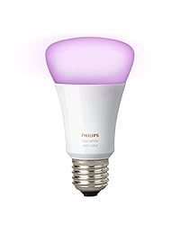 Philips Hue   Kit de inicio de bombillas inteligentes A19 de 60 W (reacondicionado certificado), 9watts, 120 volts