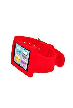 HHI iPod Nano 6th Generation Silicone Watch Wristband Case - Red