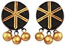 Terramart_ Handmade Terracotta Earring Set_Fashion Jewellery for Women / Girls ( Black &amp; Gold )