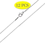 Wholesale 12 PCS Stainless Steel 1 MM Finished Thin Snake Chain Bulk (20 Inch)
