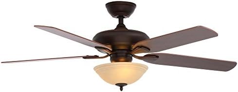 Hampton Bay Flowe 52 in. LED Indoor Mediterranean Bronze Ceiling Fan with Light Kit and Remote Control