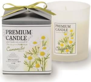 Amazon 植物性アロマキャンドル プレミアムキャンドル グラス箱入り カモミール キャンドル キャンドルスタンド オンライン通販