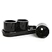 MyGift Set of 4 Contemporary Design Black Ceramic Succulent Planter Pots Display with Drip Tray