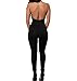 Yizenge Black Spaghetti Strap Backless Bodycon Long Pants Club Jumpsuits(M)