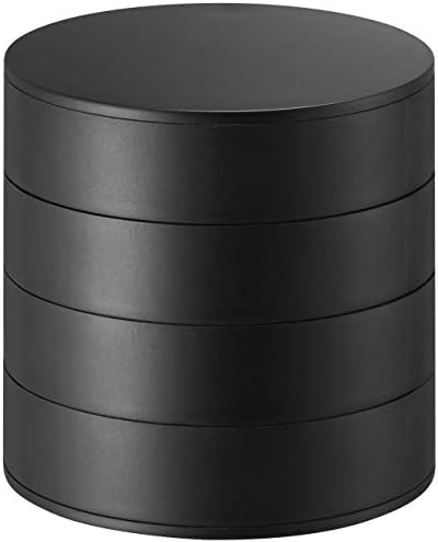 山崎実業 ジュエリーボックス 蓋付き アクセサリートレイ 4段 ブラック 約W10XD10XH10cm タワー 4069