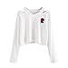 Chanyuhui Women Sweatshirts Pullover Ladies Clearance Cold Shoulder Rose Long Sleeve Shirt Tunic Tee Blouse Tops
