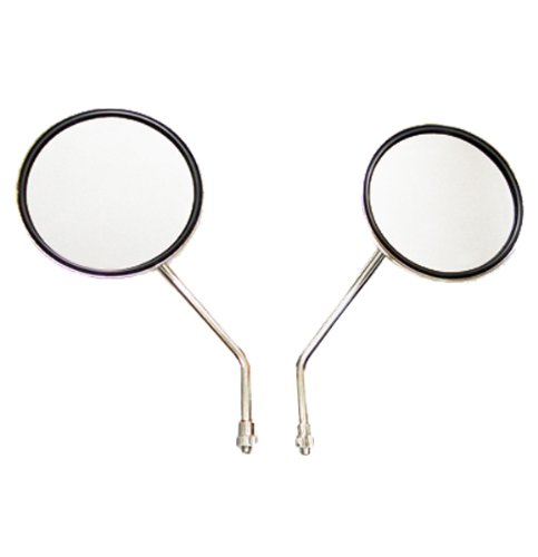 Chrome Billet Round Motorcycle Mirrors for Triumph,BSA,Norton - Thumbnail 3