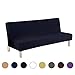 Armless Sofa Cover Stretch Sofa Bed Slipcover Protector Elastic Spandex Modern Simple Folding Couch Sofa Shield Futon Cover by Yunhigh - Black